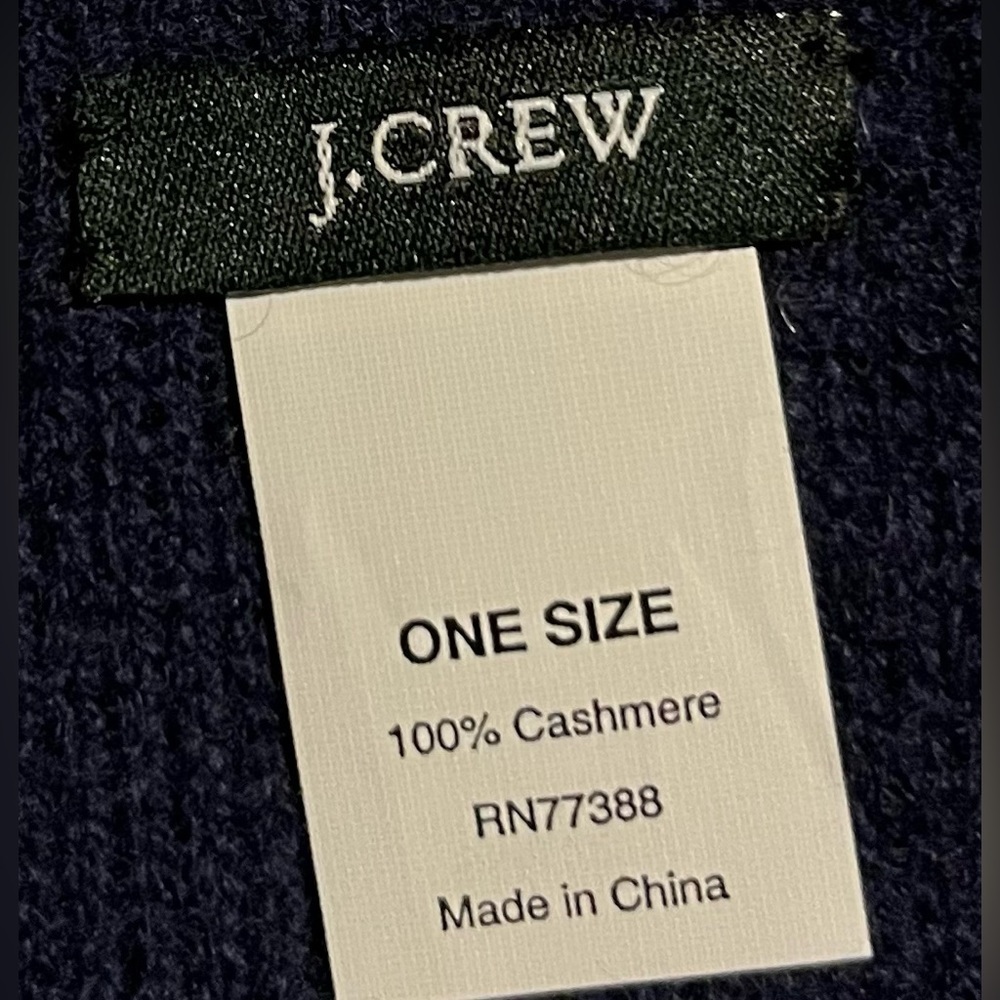 J Crew 100% Cashmere Argyle Men’s Scarf 55” Black Label - Picture 2 of 2